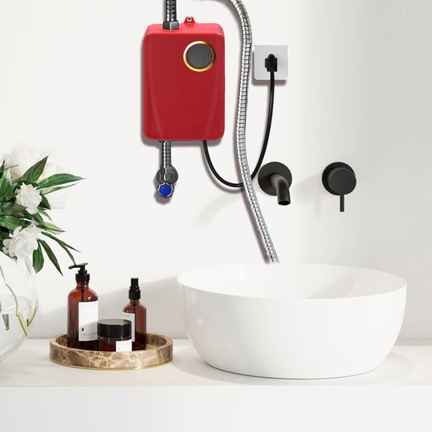 Tankless Water Heater Electric Instant Hot Water Heater Under Sink 3000W 110V On Demand Mini Water Heater for RV Kitchen Bathroom