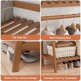 thumbnail image 6 of Colourtree Bamboo 51" W Garment Rack with Hanging Rod Storage Shelves and Bag，Yellow, 6 of 6