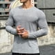 thumbnail image 5 of pstuiky mangas largas para hombre, Suéter informal ajustado para hombre, manga larga, cuello redondo, color sólido, deportivo, transpirable Tops de talla grande para hombre m, 5 of 5