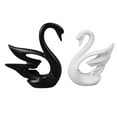 thumbnail image 2 of Escultura De Cisne, Figura De Cisne De Base Estable, 2 Piezas, Blanco Y Negro Para Estante De Gabinete, 2 of 8