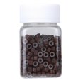 thumbnail image 1 of Aluminum and silicone hair extension tubes, decorative micro rings for braiding, brown, 1 of 4