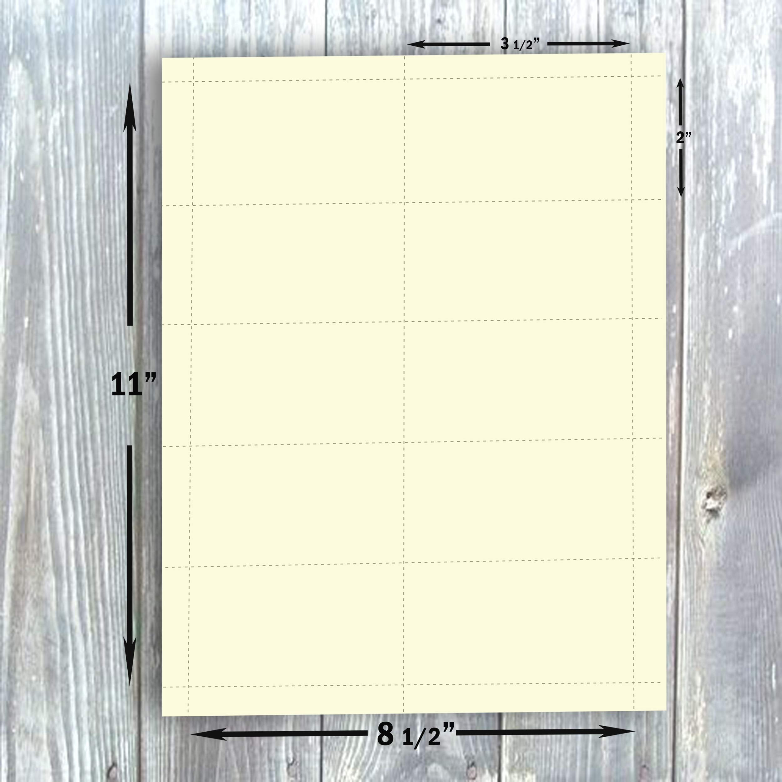 Hamilco Blank Business Cards Cardstock Paper - Cream Perforated Card Stock Heavy Weight 80 lb 3 1/2 x 2"  100 Sheets 1000 Cards
