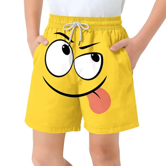 LIBRCLO Teens Swim Trunks Boys Quick Dry Shorts Boys Swim Trunks Fashion Prints Summer Beach Swimming Shorts Bathing Suits Size 14-15Years Yellow