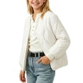 thumbnail image 5 of KyCheLot Boys Girls Button Jacket Crew Neck Solid Color Long Sleeve Clothes Kids Lightweight Travel Winter Coats, 5 of 6