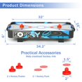 thumbnail image 4 of RayChee 32in Table Top Air Hockey Table for Kids and Adults, Portable Mini Tabletop Air Hockey Game for Game Room, Living Room w/ Powerful Air, 2 Pushers & 2 Air Hockey Pucks, 4 of 7
