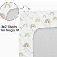 thumbnail image 2 of Plushii Bassinet Sheets for Baby Boys Girls 4 Pack, 33" x 18" Soft Bassinet Fitted Sheet, Bedside Sleeper Bassinet Sheets Fit for Oval Rectangle and Hourglass Bassinet Mattress (Rainbow), 2 of 5