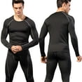 thumbnail image 2 of YUSHOW Mens Thermals Underwear Set Thin Wicking Base Layer Crew Neck Long Johns,Size 2XL, 2 of 8