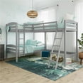 thumbnail image 2 of Dorel Living Clearwater Wood Triple Twin Bunk Bed in Gray, 2 of 9