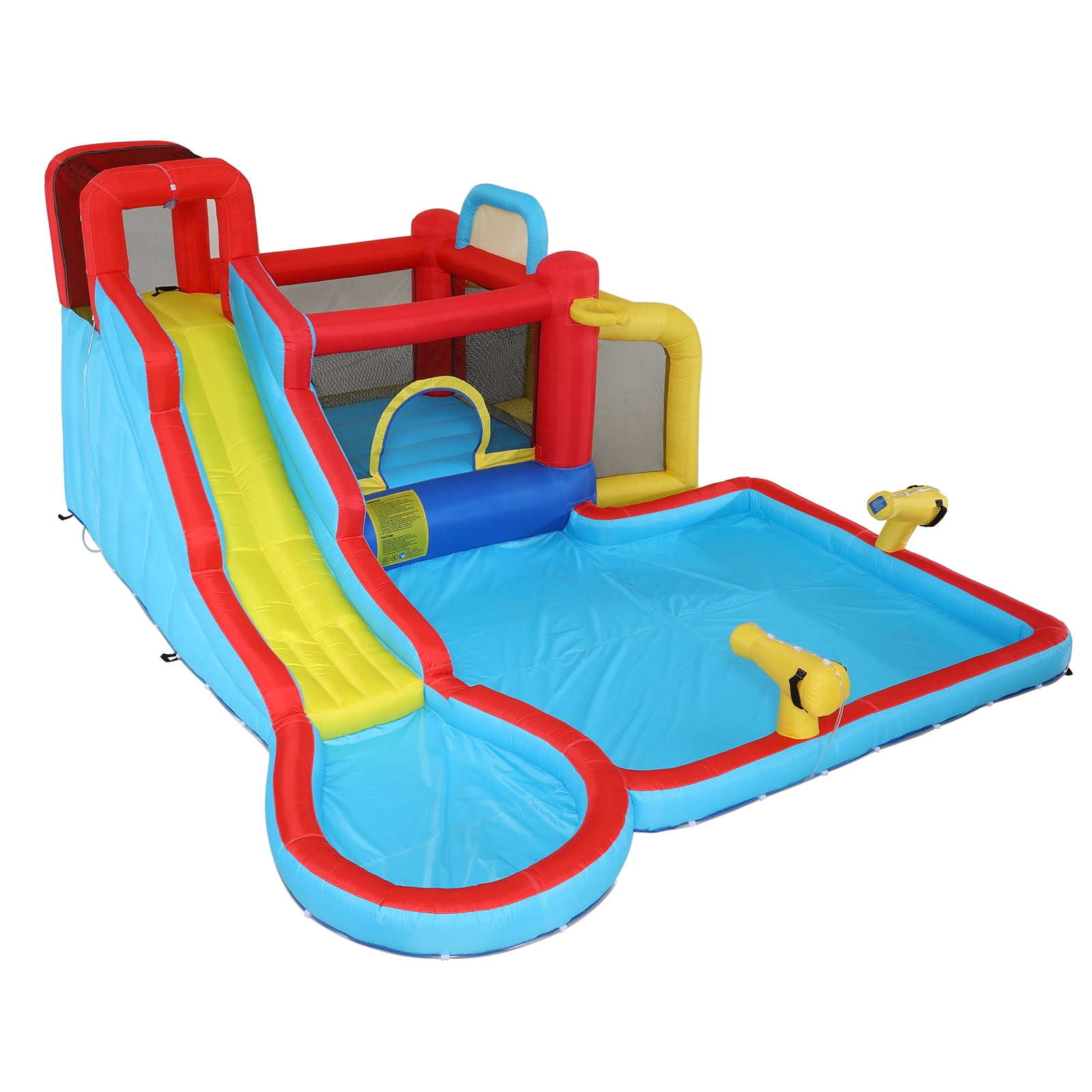 Funcid Inflatable Water Slide Bounce House for Kids, 14.6 x 11.FT Inflatable Bouncer with Pool, Jump Area, Water Slide, Climbing Wall & 620W Blower, Indoor Outdoor Play
