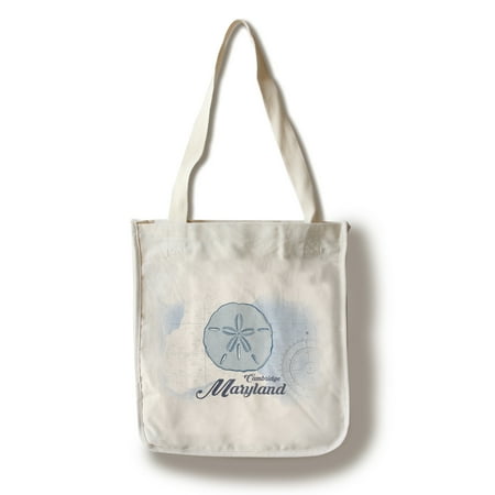 Cambridge, Maryland - Sand Dollar - Blue - Coastal Icon - Lantern Press Artwork (100% Cotton Tote Bag -