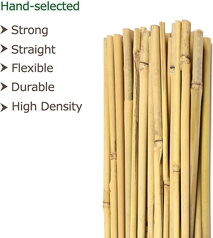 25 Pcs Bamboo Garden Stakes 4 Feet EcoFriendly Bamboo Plant Stakes