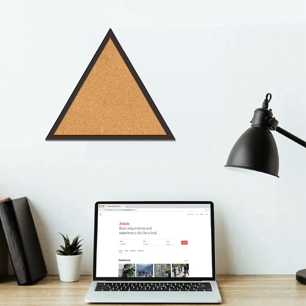 Cork Bulletin Board Saddle Brown Triangle 250x215mm