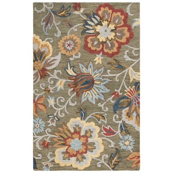 SAFAVIEH Blossom Odran Floral Area Rug, Green/Red, 5' x 8'