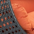 thumbnail image 4 of LeisureMod 2 Person Wicker Egg Chair Outdoor Indoor Bedroom Patio Hanging Lounge Swing Hammock Chairs with Black Stand and UV Resistant Cushions (Orange), 4 of 10
