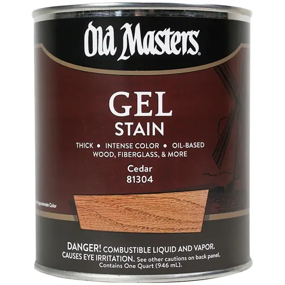 qt Old Masters 81304 Cedar Gel Stain Oil-Based Stain