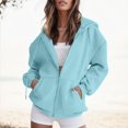 thumbnail image 4 of Zip Up Hoodies for Women 2025 Long Sleeve Plain Oversized Hoodie with Pockets Hooded Sweatshirt Women Jacket, 4 of 8