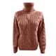thumbnail image 2 of Gibobby Suéter de cuello alto mujer, Suéter 2023 para mujer, cuello alto, liso, casual, color sólido, cómodo, elegante(Café,G), 2 of 4