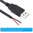 thumbnail image 5 of Unique Bargains 1.5M/5Ft USB 5V 5A Type-A Pigtail Power Cable, 2Pcs 18AWG USB-A Plug to 2 Pin Wire Open End Connector Plug, Black, 5 of 5