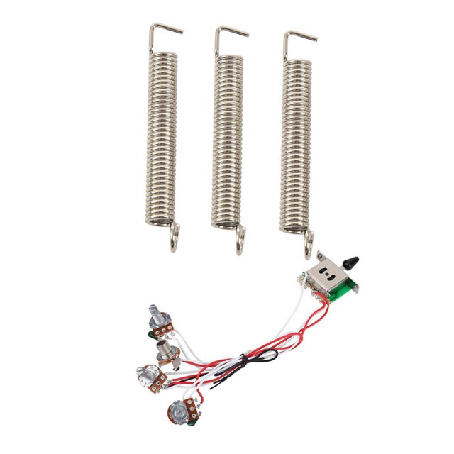 3 Pcs Ressorts de Tension pour Guitare Tremolo Bridge & 1 Ensemble de Pots pour Guitare Strat Pré-Câblée