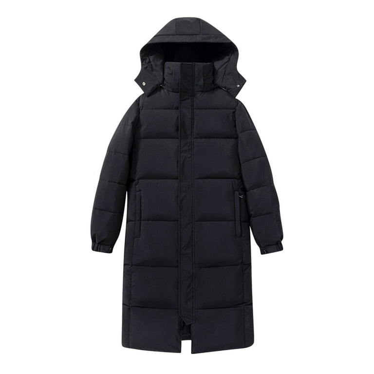 jtjvou Women's Hooded Long Puffer Coat Winter Warm Ankle Length