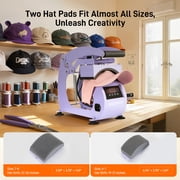 Hat Heat Press Machine,GOCHIFIX Manual Hat Heat Press with 2pcs Interchangeable Platens for Caps Hats T-Shirts and HTV Iron On and Sublimation Projects,Purple