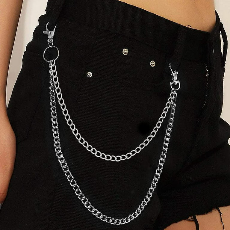 Coxeer Jeans Chain Moon Star Hip Hop Alloy Wallet Chain Trousers Chain for Women & Men, Adult Unisex, Size: One size, Silver