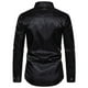 thumbnail image 3 of Camisas Para Hombre XXL Camisa de manga larga con cuello de solapa y corte entallado de jacquard informal a la moda para hombre (Black, XXL), 3 of 6