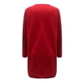 thumbnail image 6 of sertiohcv A Line Work Dresses for Women Fall Fashion Womens Long Sleeve Sweater Dress Fall Casual Mini Bodycon Button V Neck Trendy Fashion Ribbed Knit Red,Size S, 6 of 6