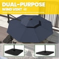 thumbnail image 2 of VOUA 10ft Outdoor Patio Round Double Top Medium Roman Umbrella - Navy Blue, 2 of 5
