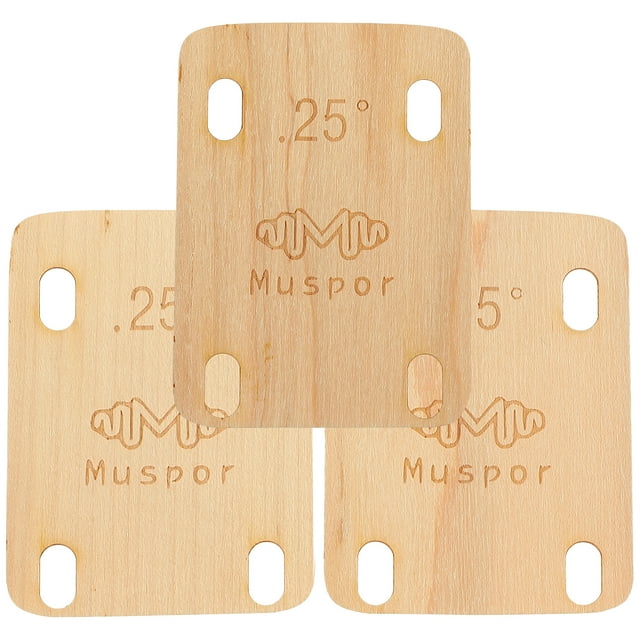 3pcs Guitar Neck Shims Wooden Guitar Neck Plate Guitar Replacement Repair Parts(0.25°)