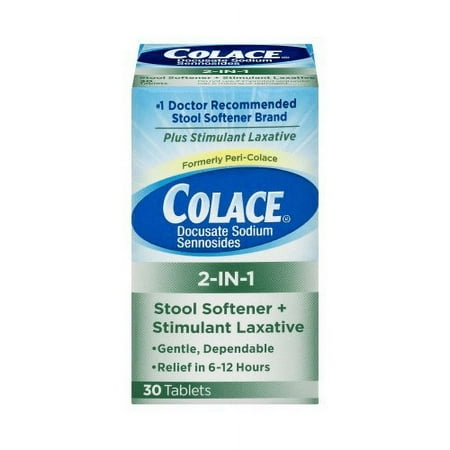 Colace 2-in-1 Stool Softener + Stimulant Laxative (Pack of 6)