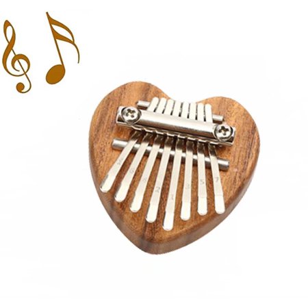 Mini Kalimba Thumb Piano - 8 Keys Finger Piano, Portable Marimba Hand Piano Gifts for Kids Adults Beginners Heart