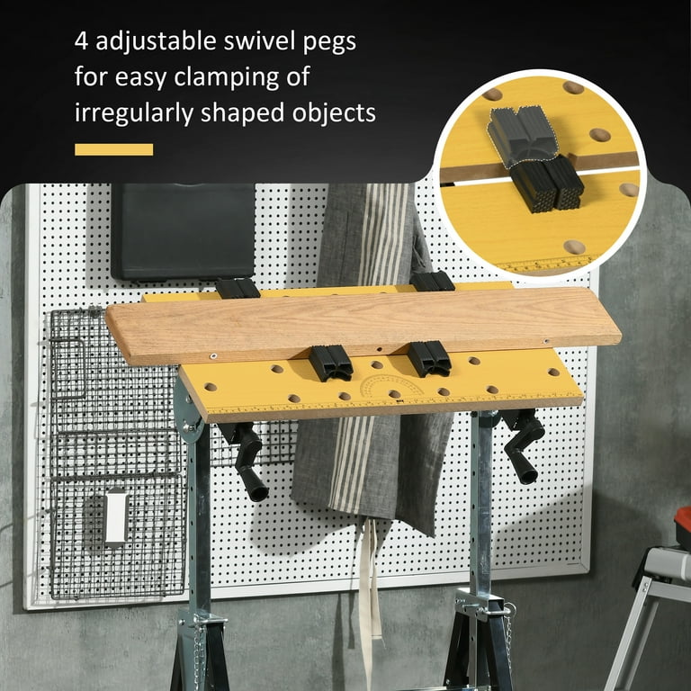 HOMCOM Portable Table Top Workbench with Adjustable Height HOMCOM Portable Table Top Workbench with Adjustable Height