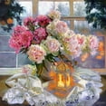 thumbnail image 2 of Goryacheva, Svetlana 15x15 Black Ornate Wood Framed with Double Matting Museum Art Print Titled - Peonies and lantern, 2 of 4