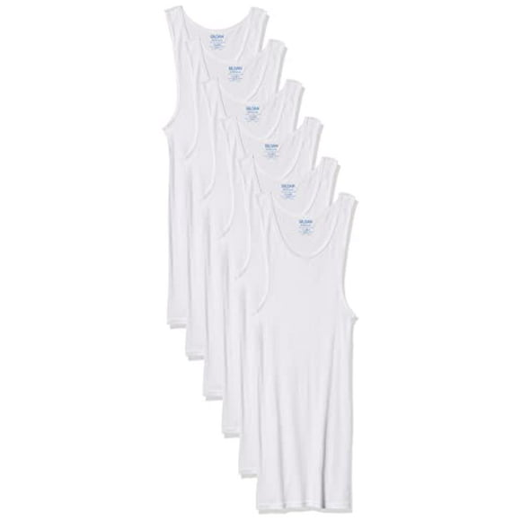 Gildan Platinum Men's A-Shirts, White, Medium, 6-Pack