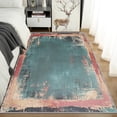 thumbnail image 3 of Distressed Faded Rug 8x10, Vintage Border Area Rug Washable, Modern Abstract Rugs for Living Room, Bedroom, Distressed Faded Pattern Carpet Home Decor, Non Slip Dhdfdh38, 3 of 5