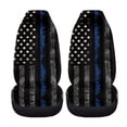 thumbnail image 5 of XYZCANDO Patriotic Front Car Seat Covers featuring Thin Blue Line Flag - Durable Breathable 2-Piece Set for Vehicle Interior Protection, 5 of 10