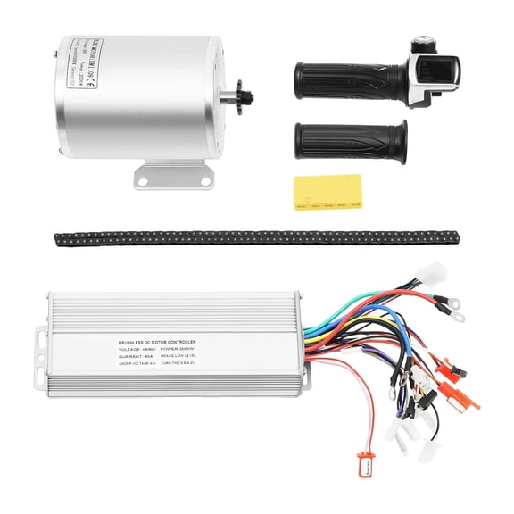 Electric Bike Kit, 48V 2000W Electric Brushless DC Motor Complete Kit 4300rpm High Speed M0tor w/LCD Throttle 3 Speeds E1ectric Bike Motor Kit