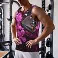 thumbnail image 5 of KLL Pink Blossoms Butterfly Print Men's Muscle Gym Workout Stringer Tank Tops Bodybuilding Fitness T-Shirts Tank Tops Men-4X-Large, 5 of 7
