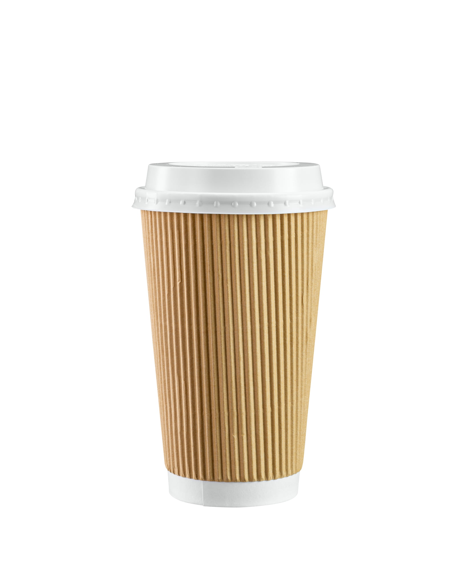 Comfy Package [50 Sets - 16 oz.] Insulated Ripple Paper Hot Coffee Cups  With Lids