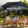 thumbnail image 3 of 10 ft Offset Patio Umbrella with Cover, Hanging Cantilever Umbrella with 360Â° Rotation, Crank Handle, Tilt, Navy Blue, 3 of 10