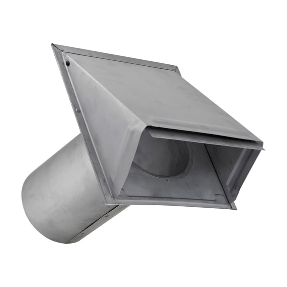 Lambro 6-In., 26-Gauge Paint-Grade Galvanized Wall Exhaust Hood Vent with Damper and 11-In. Pipe, EC-3460G-11-PG
