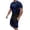 Blue, variant on Honeeladyy Men's 2 Pieces Short Sets Cotton Henley Shirts Short Sleeve Casual Beach Shorts Summer Yoga Outfits #Lc-Red-L
