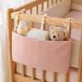 thumbnail image 4 of Student Storage Organizer | Hanging Diaper Caddy | Diaper Storage Organizer for Nursery Crib Stroller, Light Pink Fabric Organizer, 4 of 6