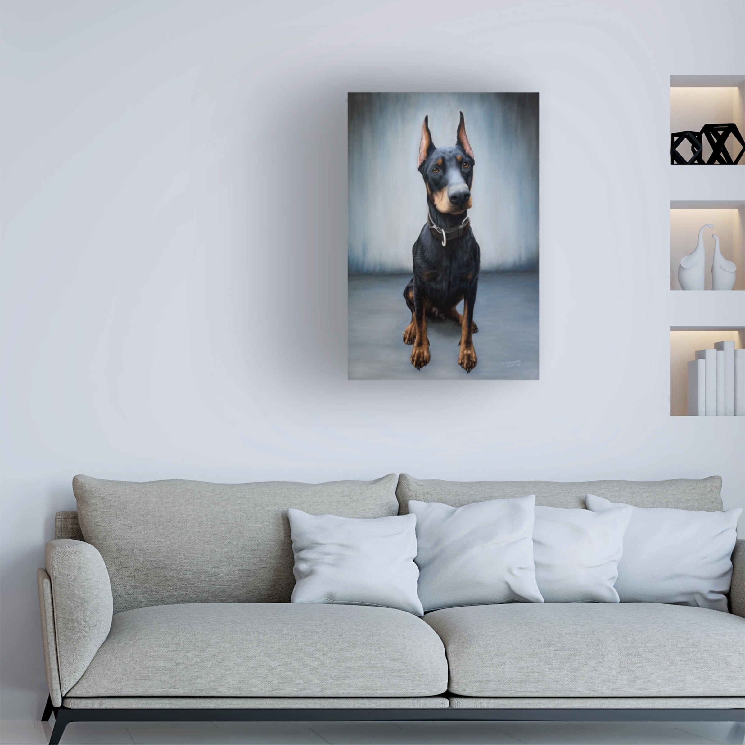 Steve Crockett 'Pet Portrait Of A Doberman Dog' Canvas Art