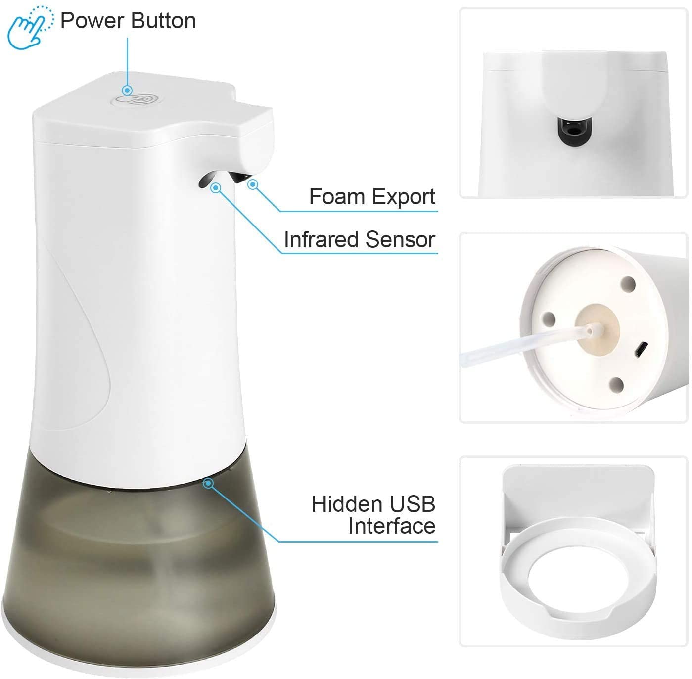 Bmatwk Soap Dispenser, 350ML Electric Automatic Foaming Soap Dispenser