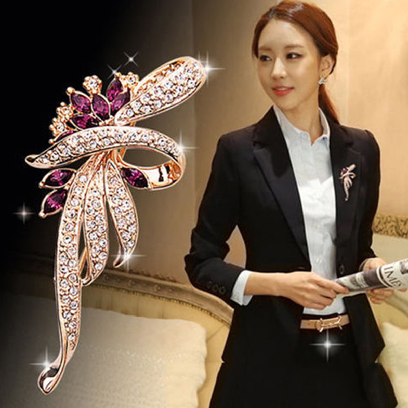Brooch Delicate Reusable Flower Shape Alloy Brooch Pin for Party 