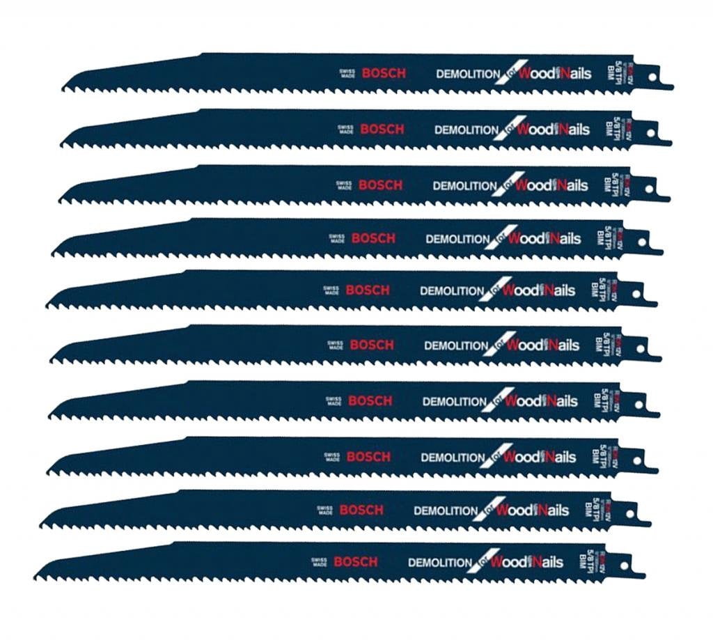 Bosch 10 Pack of Genuine OEM Replacement Reciprocating Saw Blades - RDN12VB-10pk