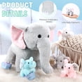 thumbnail image 4 of Set de animales de peluche Skylety con diseño de elefante de peluche con bebés, 5 unidades, 4 of 7