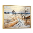 thumbnail image 2 of Designart "Countryside Snowy Simplicity Winter VI" Landscapes Floater Framed Wall Art Living Room, 2 of 7